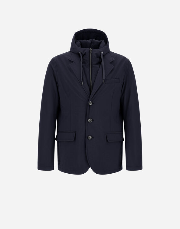 Herno RESORT BLAZER IN MELANGE-EFFECT STRETCH NYLON  GA00018UR12742S9200