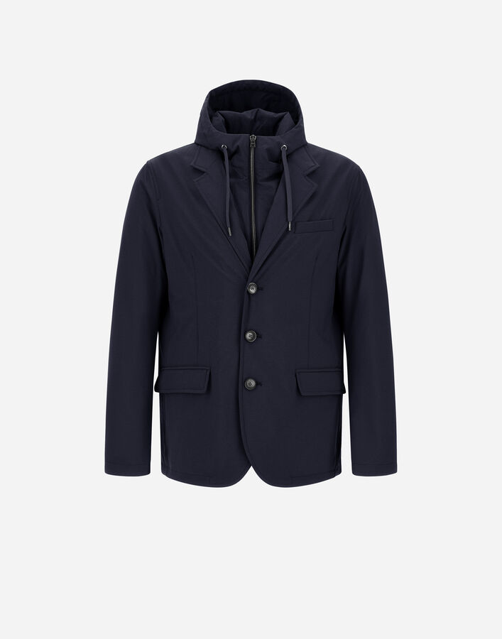 Herno RESORT BLAZER IN MELANGE-EFFECT STRETCH NYLON  GA00018UR12742S9200