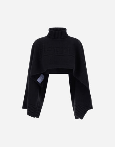 PONCHO IN 100% WOOL in Black for Women | Herno®