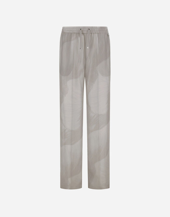 Herno RESORT TROUSERS IN PURE SILK WITH FLORAL PRINT  PT00056DR16019P9404