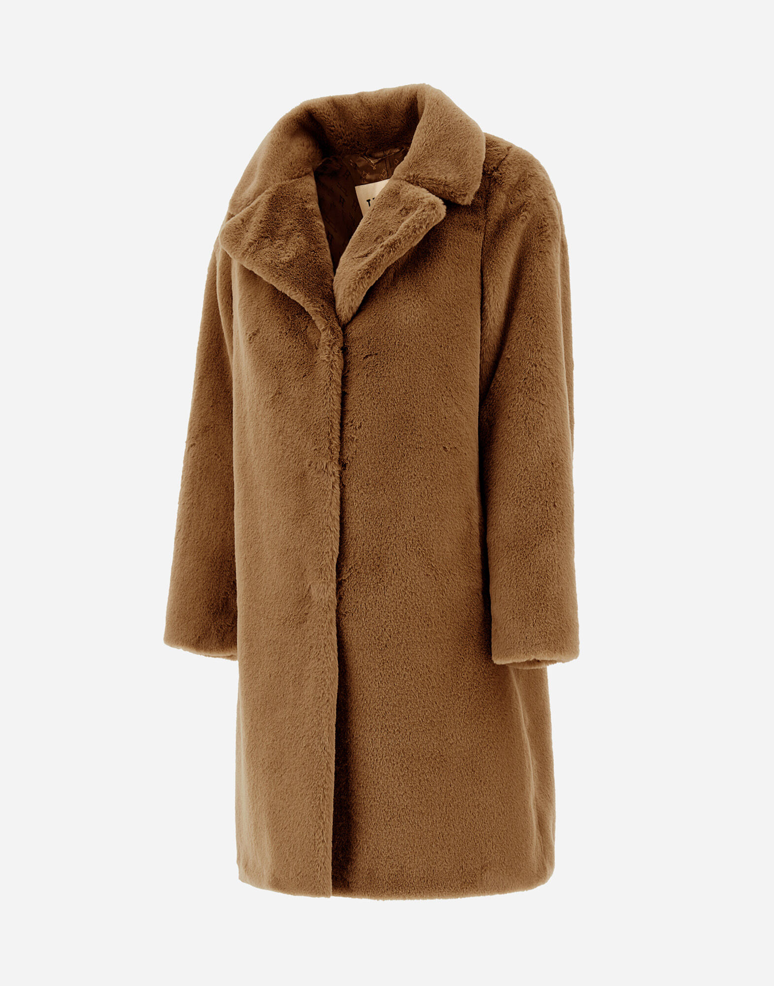 COAT IN SOFT ALTERNATIVE FUR in Camel for Women | Herno®