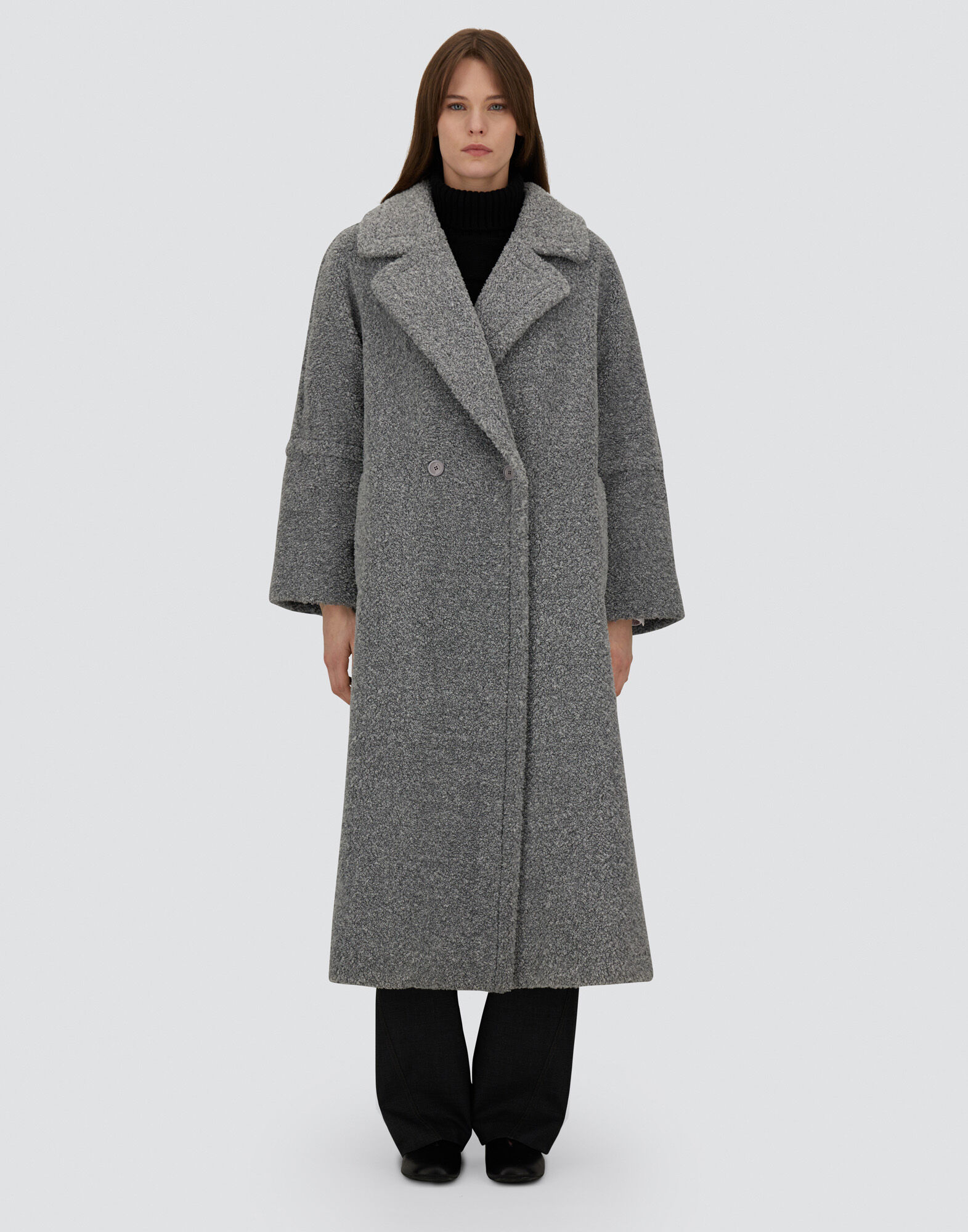 COAT IN MELANGE TEDDY in Grey for Women | Herno®
