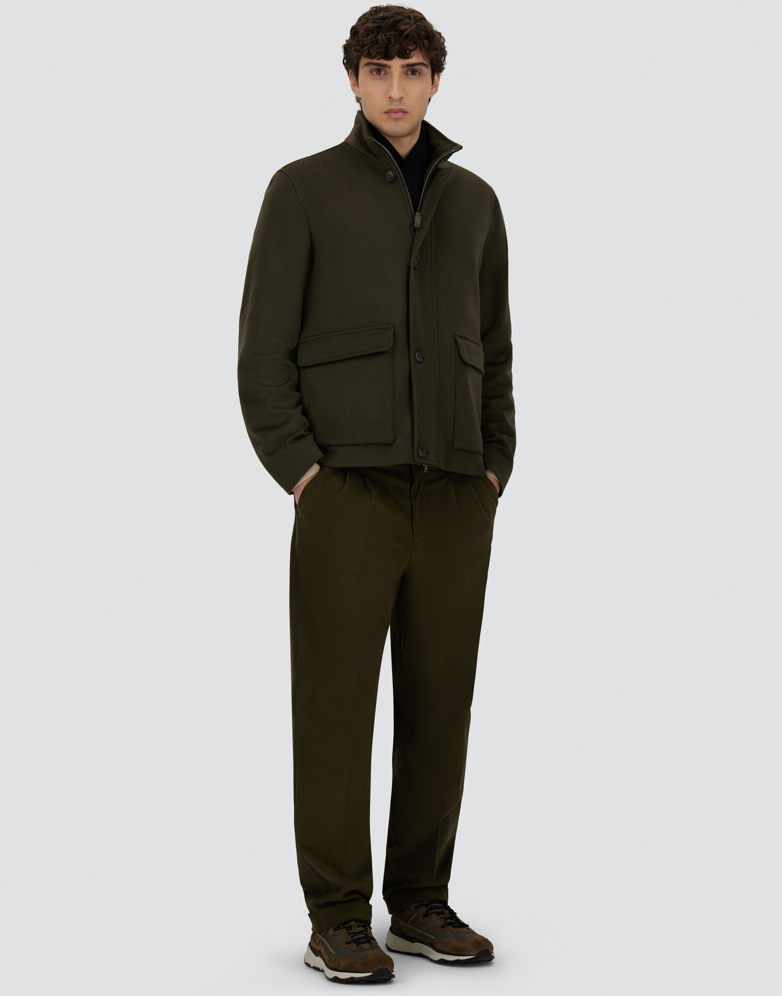 Remika HERNO シルクカシミアジャケット 44 カーキ FIELD JACKET IN PURE CASHMERE in Olive Green for Men | Herno®