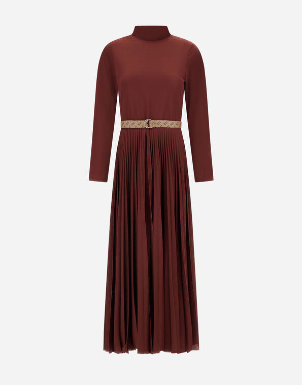 Herno DRESS IN PLEATED JERSEY AND MONOGRAM  AB000043D521056705