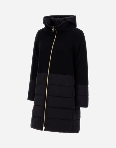 DIAGONAL WOOL AND NUAGE PARKA in Black for Women | Herno®