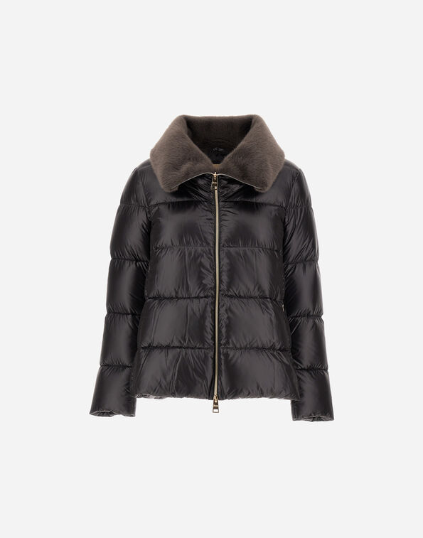 Herno JACKET IN NYLON ULTRALIGHT AND LADY ALTERNATIVE FUR  PI001923D12017Z9487