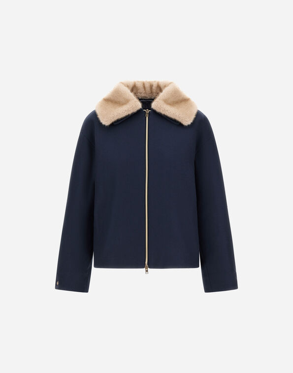 Herno ECOWOOL JACKET WITH MINK-EFFECT FUR DETAIL  GI000440D333449202
