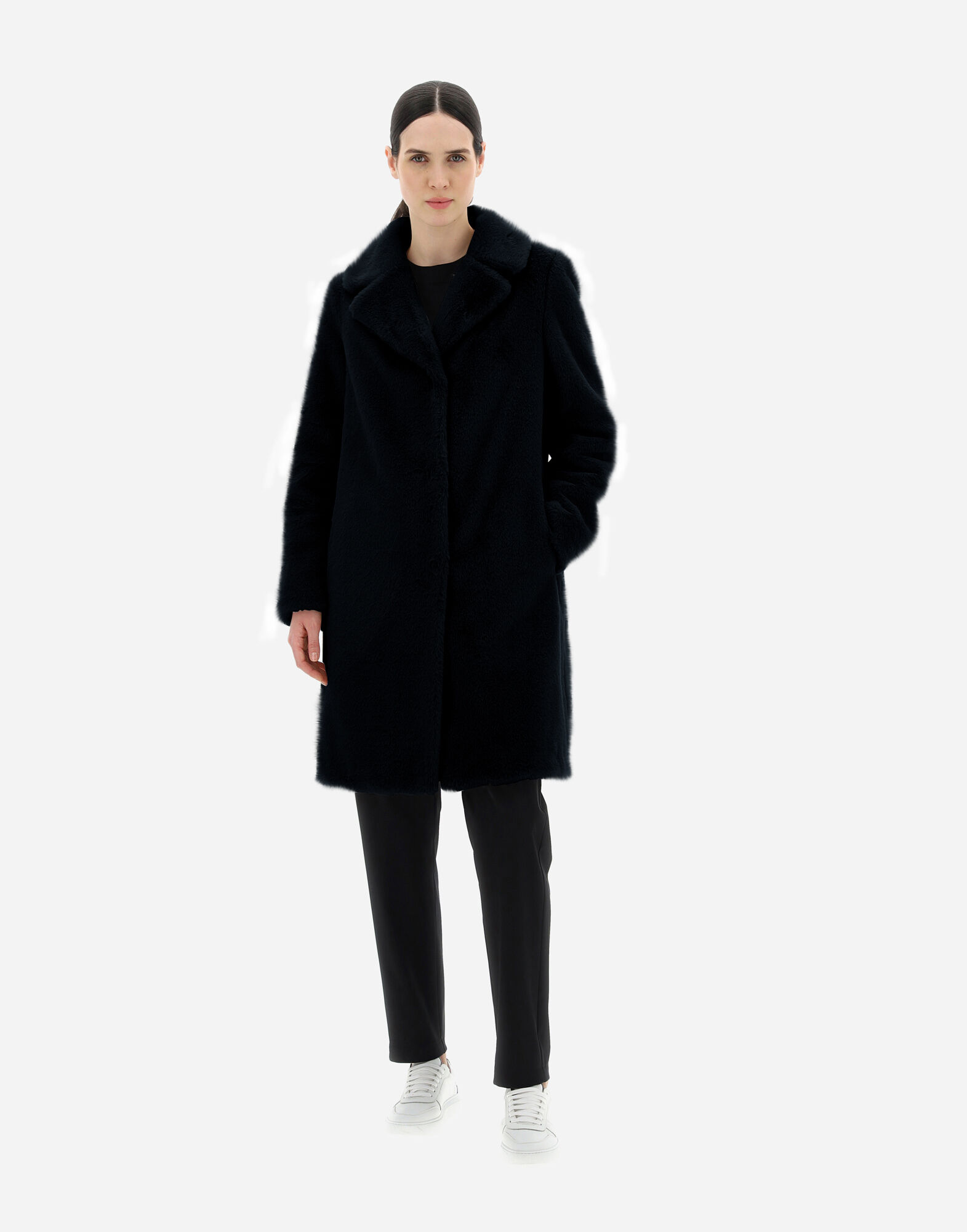 COAT IN SOFT FAUX FUR in Black for Women | Herno®
