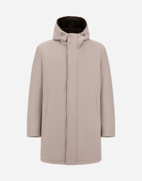 Herno PARKA IN MATTE TWILL AND LIGHT FAUX FUR  PA000190U129239403