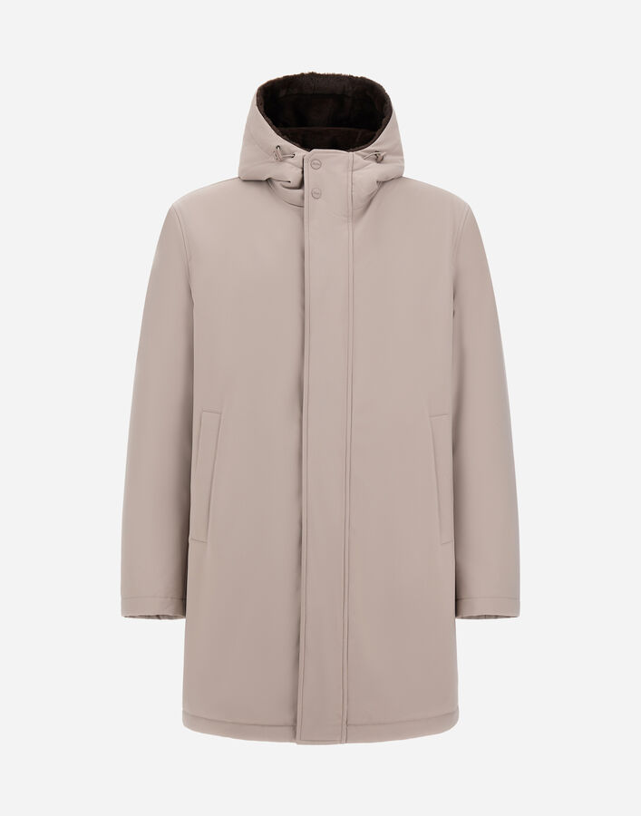 Herno PARKA IN MATTE TWILL AND LIGHT FAUX FUR  PA000190U129239403