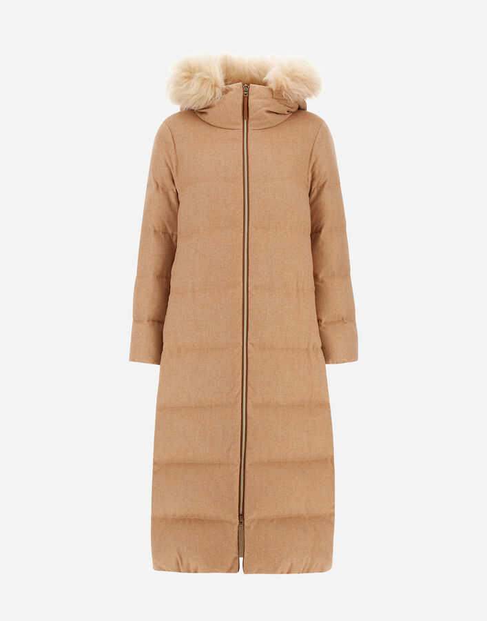 Herno LONG JACKET IN CASHMERE, SILK AND MONOGRAM  PI002083D380872157