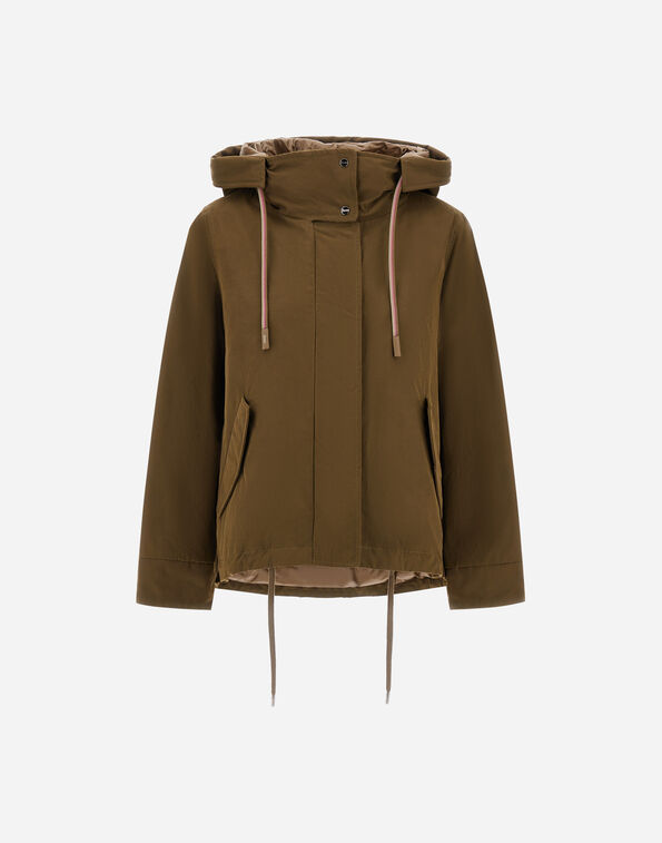 Herno SHORT PARKA IN WAXED COTTON BLEND  PI002321D133147740