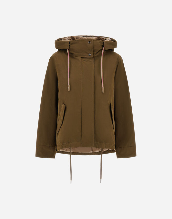 Herno SHORT PARKA IN WAXED COTTON BLEND  PI002321D133147740