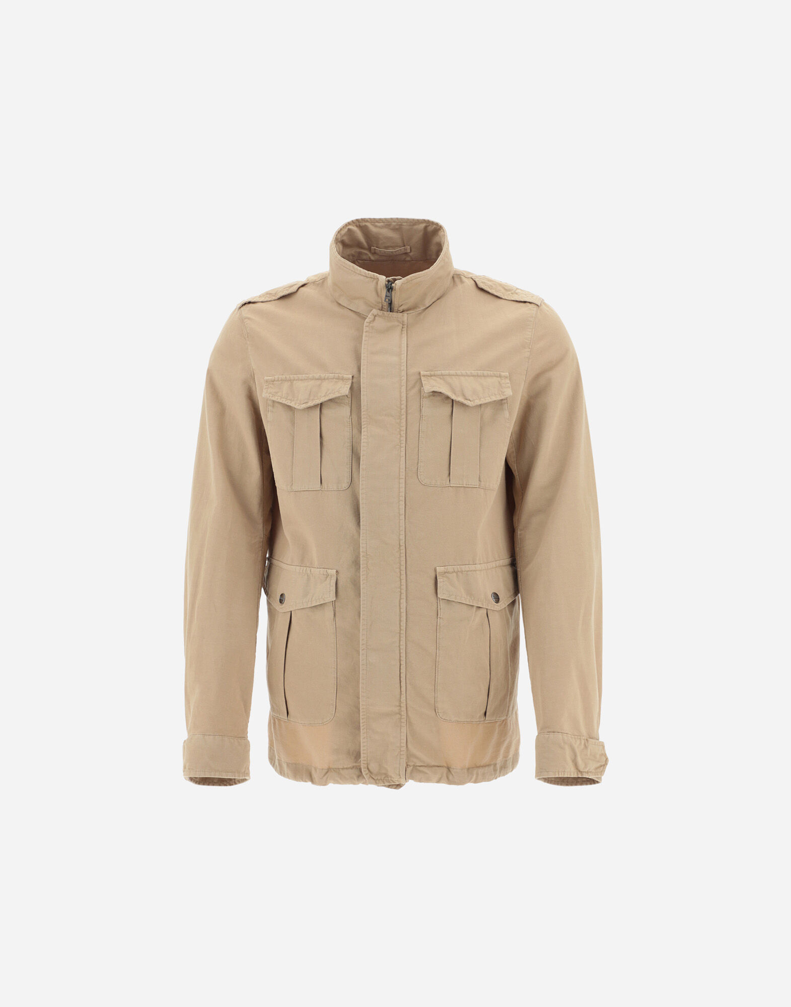 GARMENT DYED COTTON-LINEN FIELD JACKET