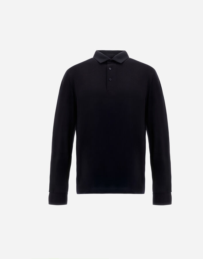 Herno RESORT POLO SHIRT IN WOOL JERSEY WITH A SHINY FINISH  JPL0013UR520689200