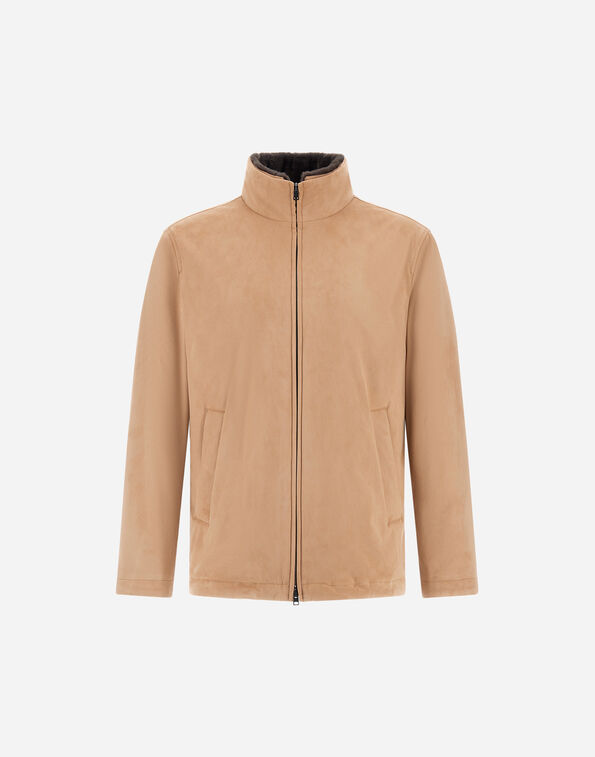 Herno RESORT BOMBER JACKET IN SUEDE-EFFECT MICROFIBRE AND LIGHT FAUX FUR  GI00099UR124542159