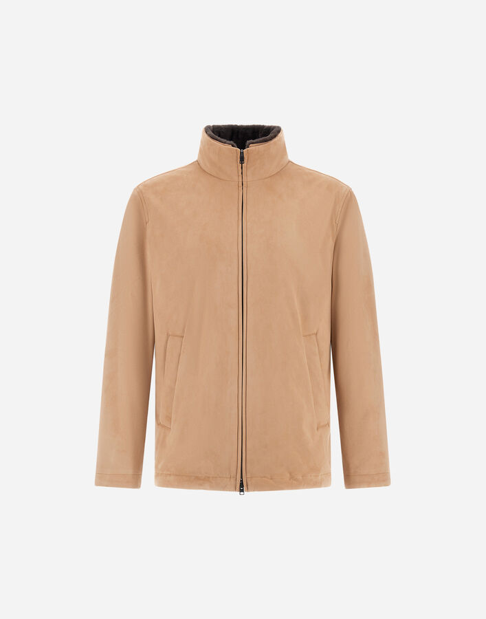 Herno RESORT BOMBER JACKET IN SUEDE-EFFECT MICROFIBRE AND LIGHT FAUX FUR  GI00099UR124542159