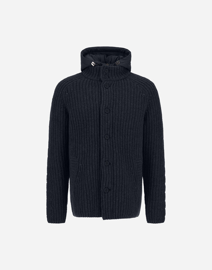 Herno WOOL JACKET WITH RAISED TEXTURE AND CABLE-KNIT DETAILING  MC000231U700649200