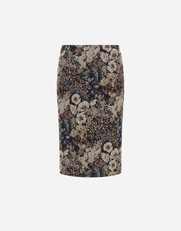 Herno JACQUARD SKIRT WITH FLORAL MOTIF  GN000123D12936J9200