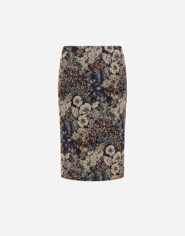 Herno JACQUARD SKIRT WITH FLORAL MOTIF  GN000123D12936J9200
