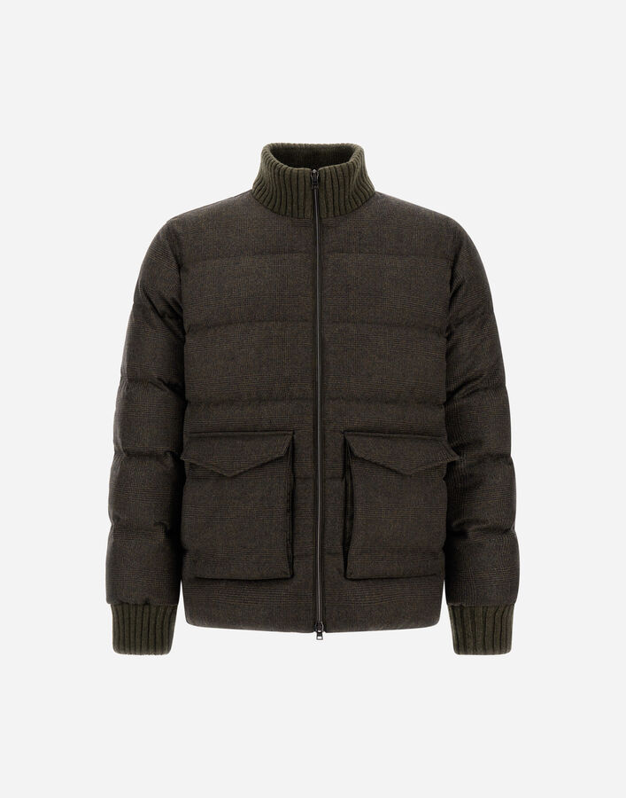 Herno BOMBER IN GLEN CHECK WOOL AND CASHMERE  PI001301U334527780