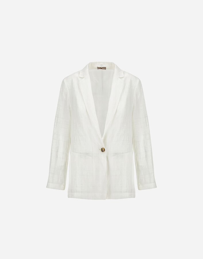 Herno RESORT BLAZER IN CHECK LINEN  GA00010DR171411000