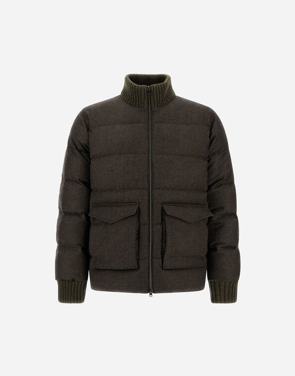 Herno BOMBER IN GLEN CHECK WOOL AND CASHMERE  PI001301U334527780