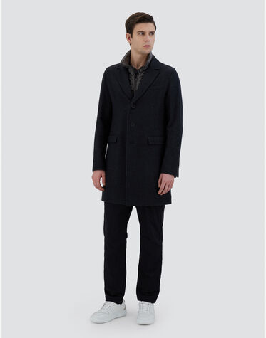 COAT IN DIAGONAL WOOL AND NYLON ULTRALIGHT in Grey for Men | Herno®
