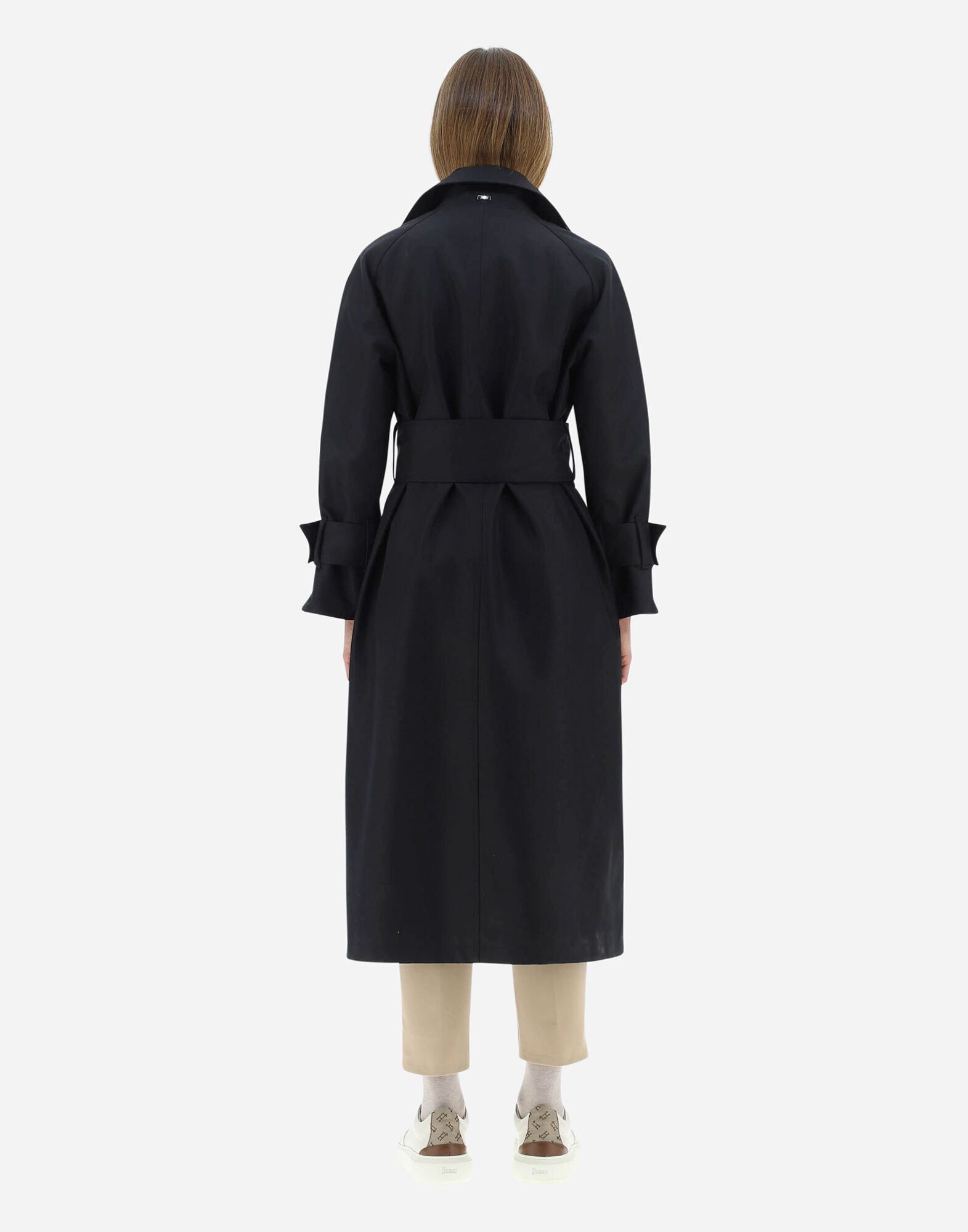 Womens Clothing Coats Raincoats and trench coats Herno Cotton Baxter Long Trench Coat in Black 