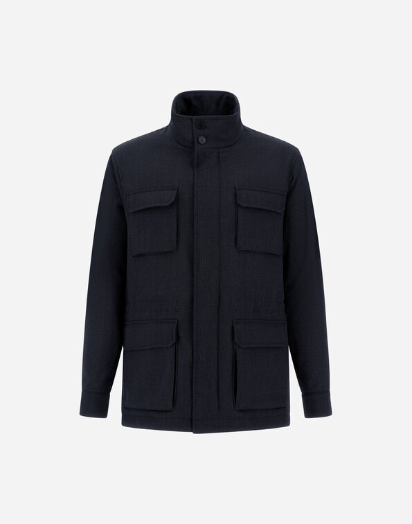 Herno VINTAGE-EFFECT WOOL-BLEND FIELD JACKET  FI000157U129229200