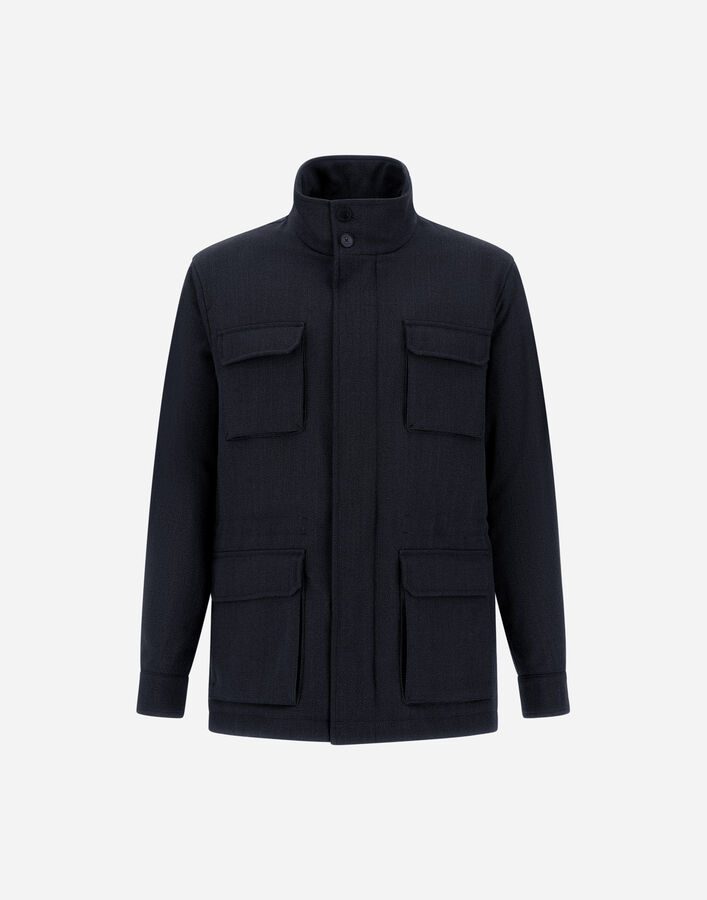 Herno VINTAGE-EFFECT WOOL-BLEND FIELD JACKET  FI000157U129229200