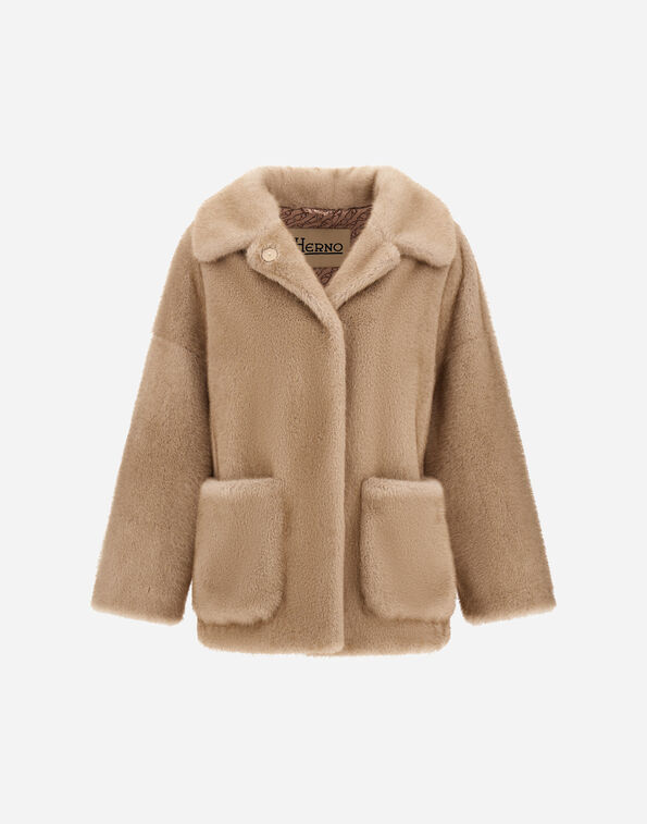 Herno SHORT COAT IN MINK-EFFECT FUR-TOUCH FABRIC  GC000600D127391985