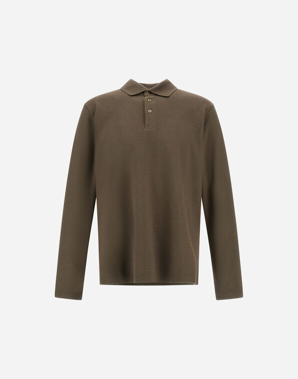 Herno COTTON AND CASHMERE DOUBLE PIQU&Eacute; POLO SHIRT  JPL00154U540077730