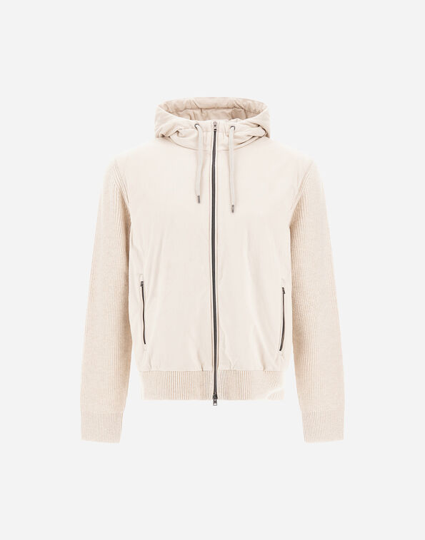 Herno RESORT JACKET IN STOCKING-STITCH PURE WOOL, LIGHTWEIGHT NYLON AND SUEDE-EFFECT MICROFIBRE  MC00055UR702601990