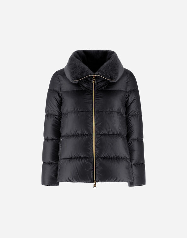 Herno JACKET IN NYLON ULTRALIGHT AND LADY ALTERNATIVE FUR  PI001923D12017Z9300