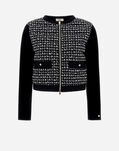 Herno GLAM TWEED AND KNIT PLANE BOMBER JACKET  MP000137D131749300