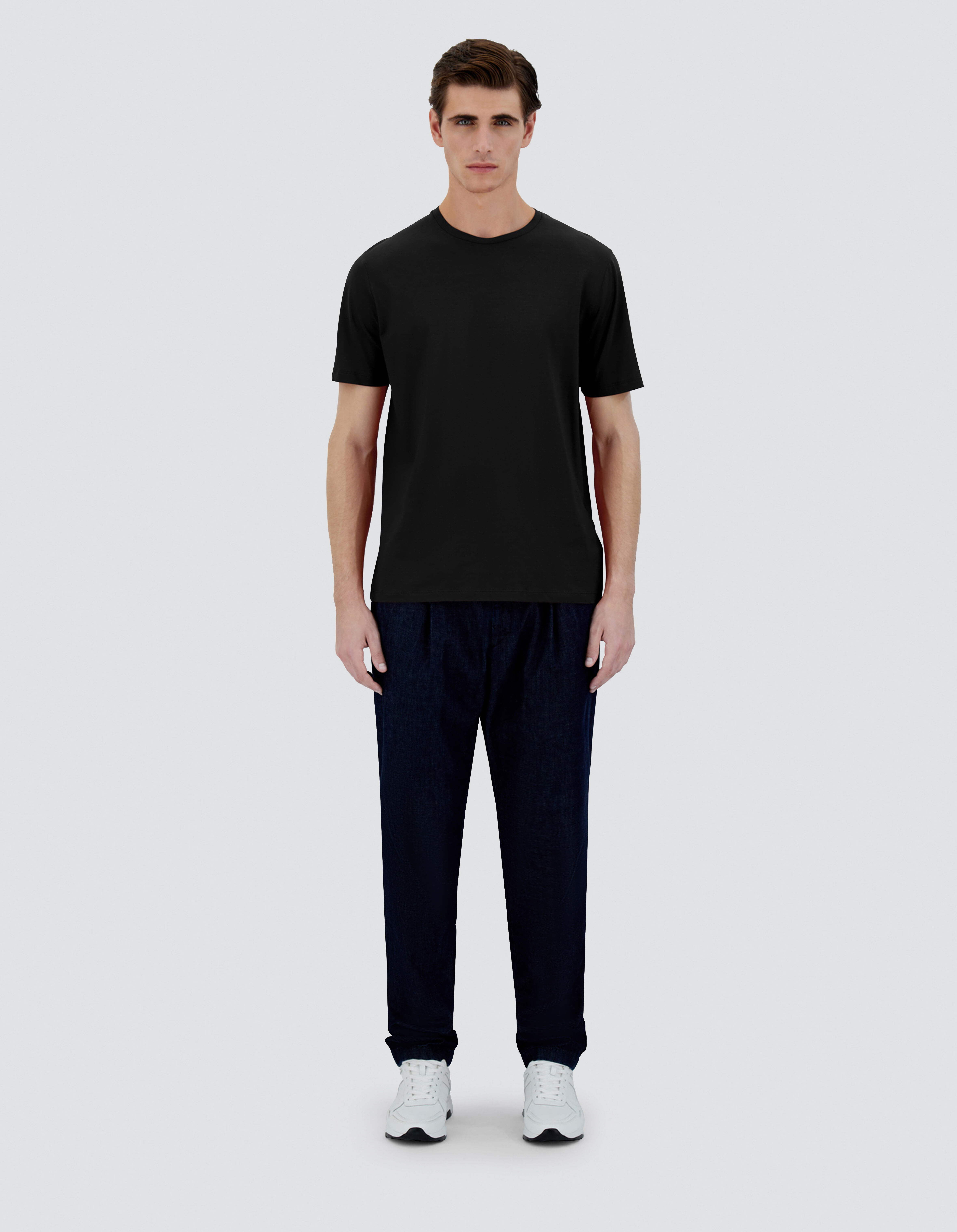 JERSEY CREPE T-SHIRT in Black for Men | Herno®