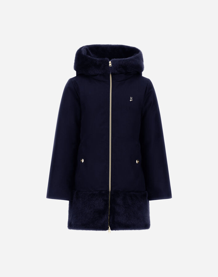 Herno PARKA IN WOOL-EFFECT STRETCH FABRIC AND BEAVER-EFFECT FUR-TOUCH  PI000198G126389200