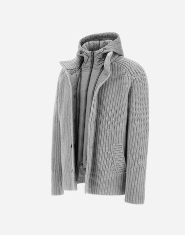CARDIGAN IN INFINITY WOOL AND ECOAGE in Putty for Men | Herno®