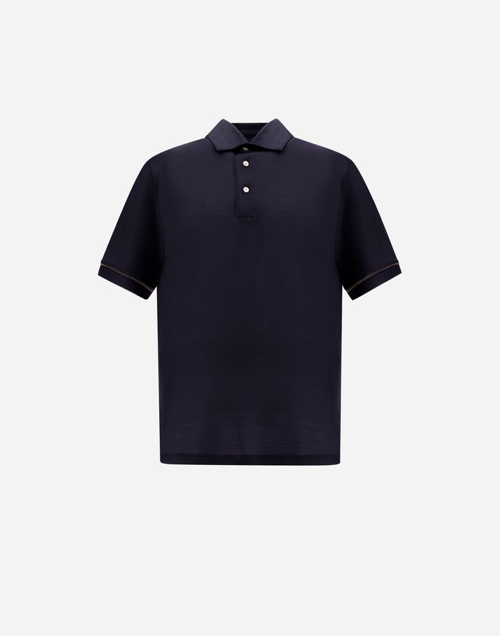 Herno RESORT POLO SHIRT IN WOOL JERSEY WITH A SHINY FINISH  JPL0011UR520689200