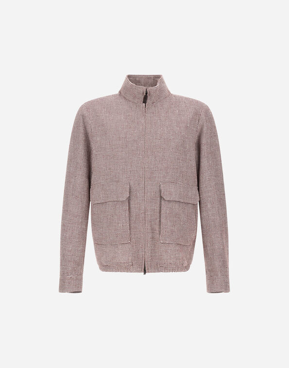 Herno BOMBER JACKET IN PIED DE POULE LINEN  GI000633U171546700