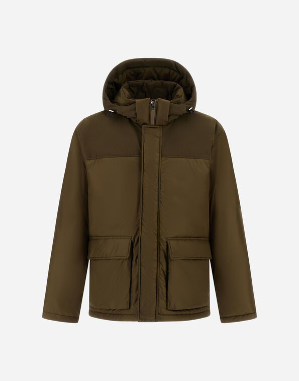 Herno SHORT PARKA IN NYLON CHAMONIX AND WAXED COTTON BLEND  GC000120U12004Z7740