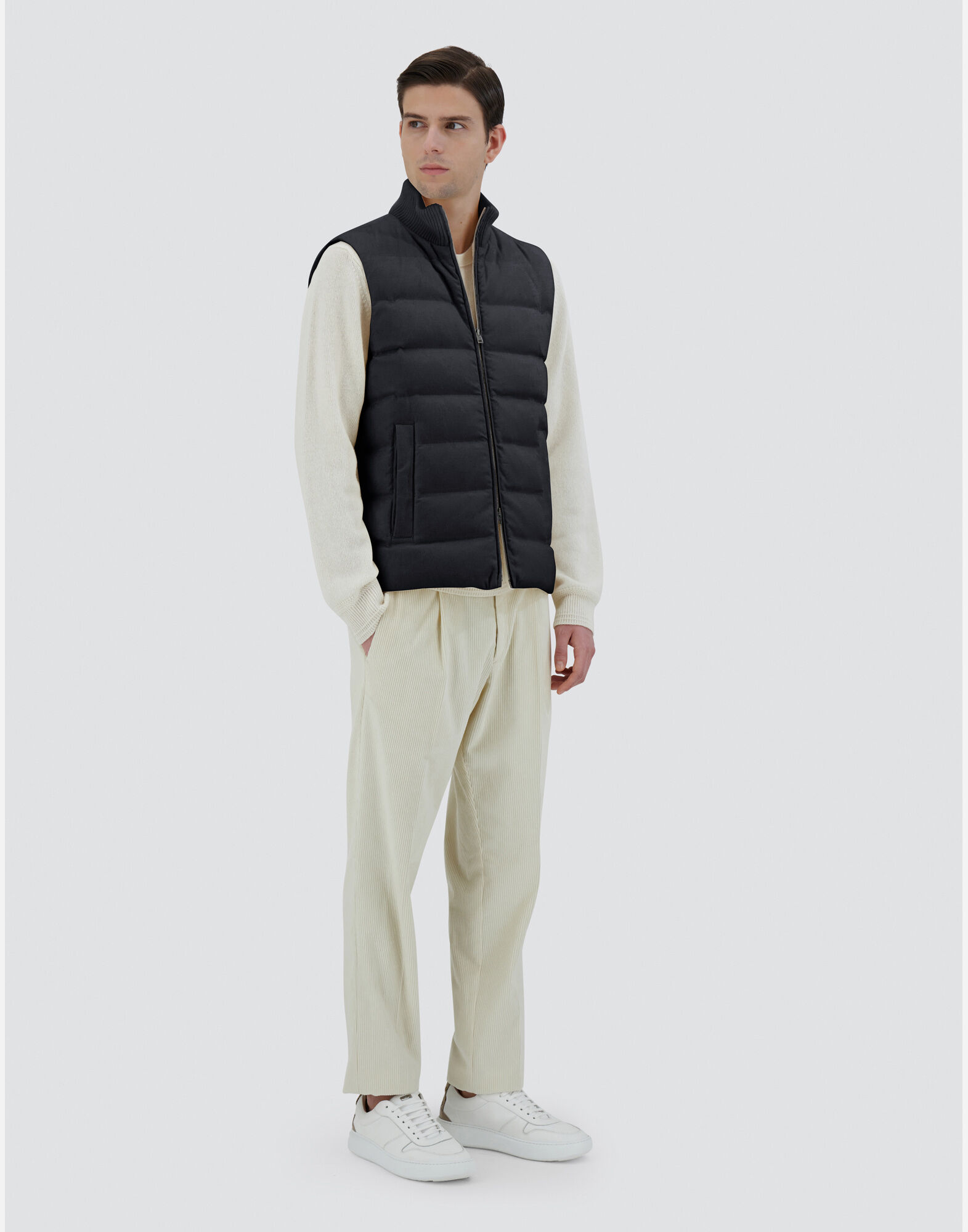 HERILL Cashmere Linen Chimayo Vest HERILL】Cashmere Linen