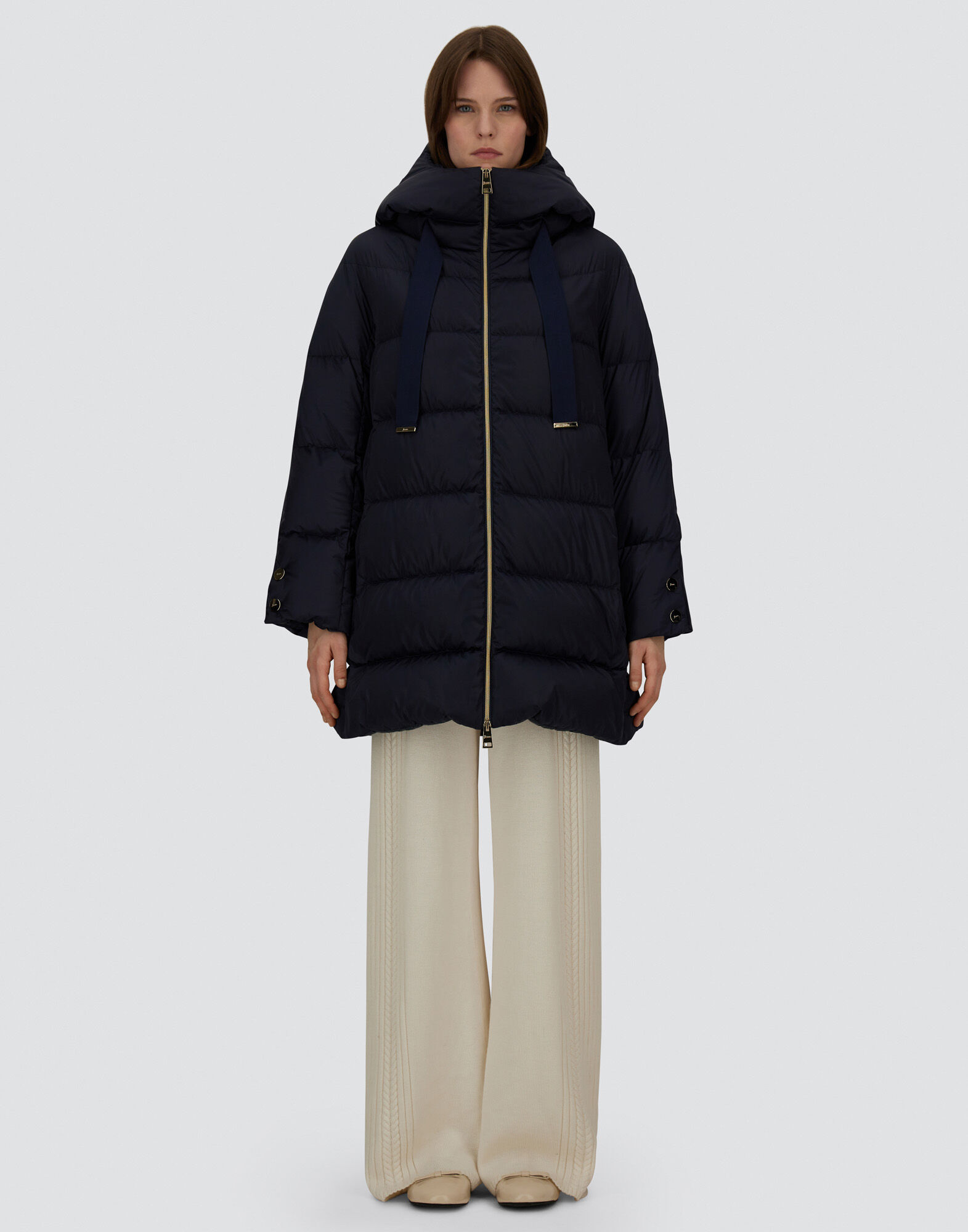 A-SHAPE JACKET IN SATIN in New Blue for Women | Herno®