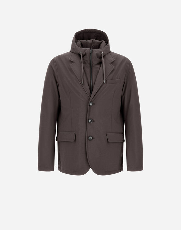 Herno RESORT BLAZER IN MELANGE-EFFECT STRETCH NYLON  GA00018UR12742S8800