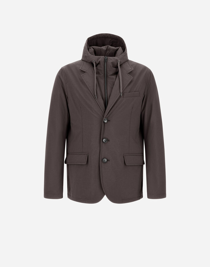 Herno RESORT BLAZER IN MELANGE-EFFECT STRETCH NYLON  GA00018UR12742S8800