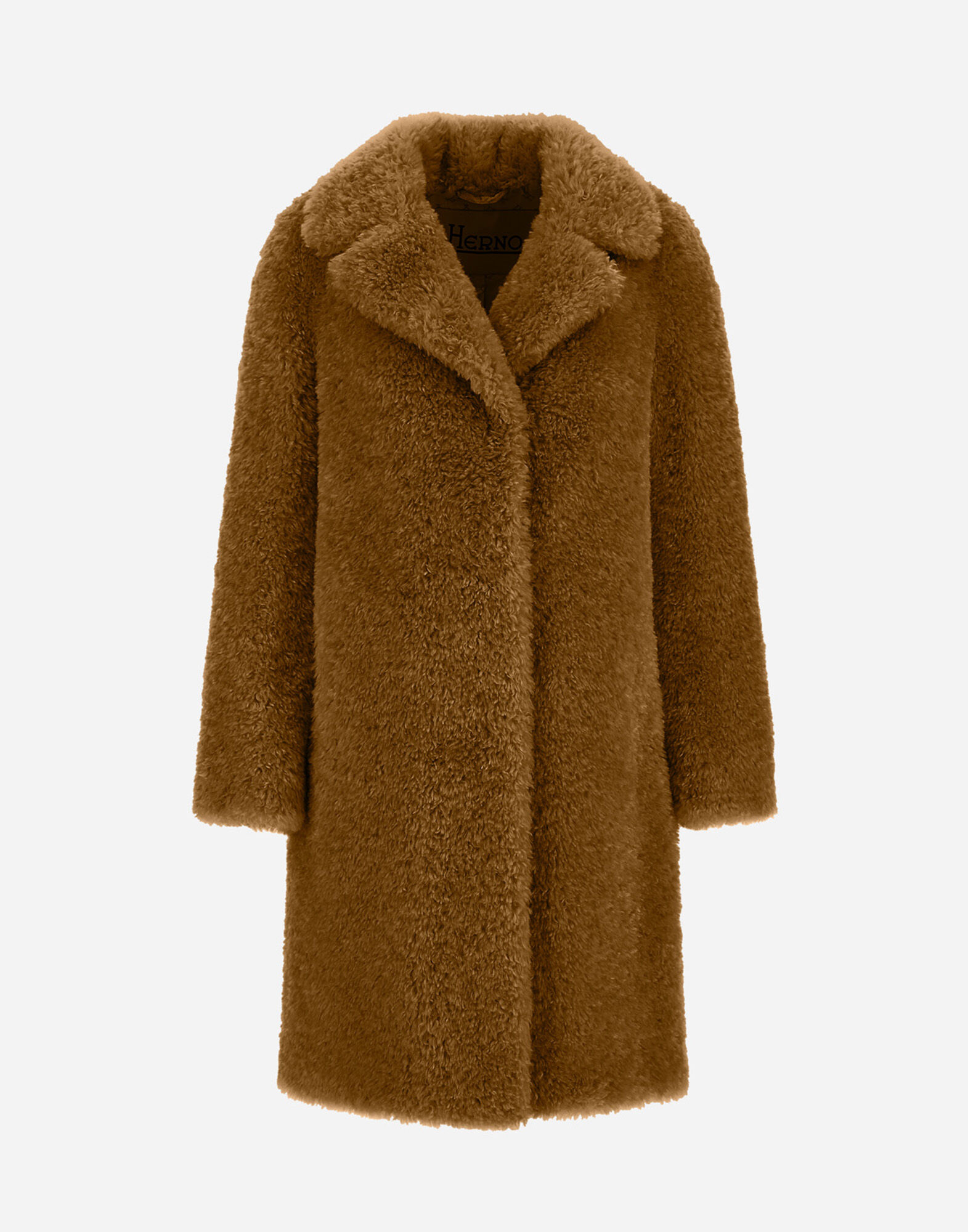 COAT IN CURLY ALTERNATIVE FUR in Sand for Women | Herno®