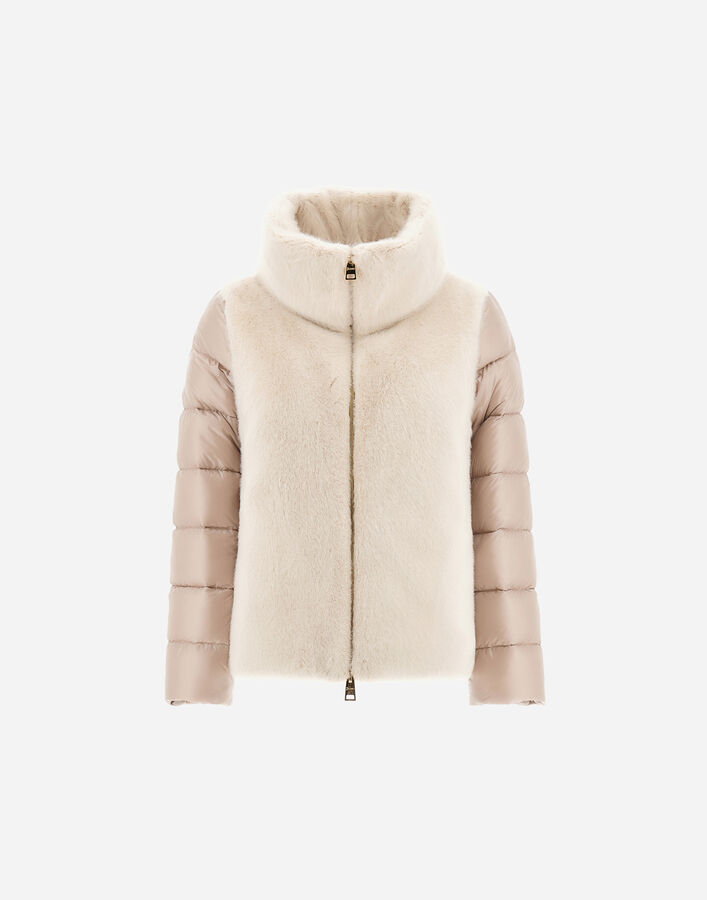 Herno CAPE IN NYLON ULTRALIGHT AND LADY ALTERNATIVE FUR  PI002017D12017Z1985