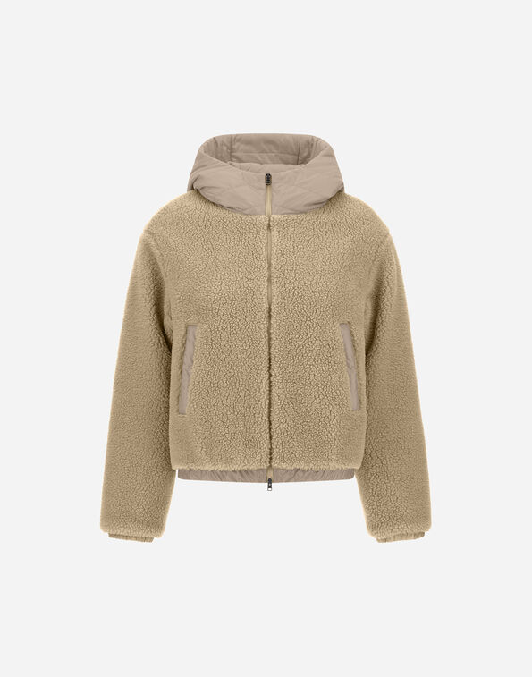 Herno JACKET IN TEDDY FABRIC AND NYLON ULTRALIGHT  GI000347D127631985