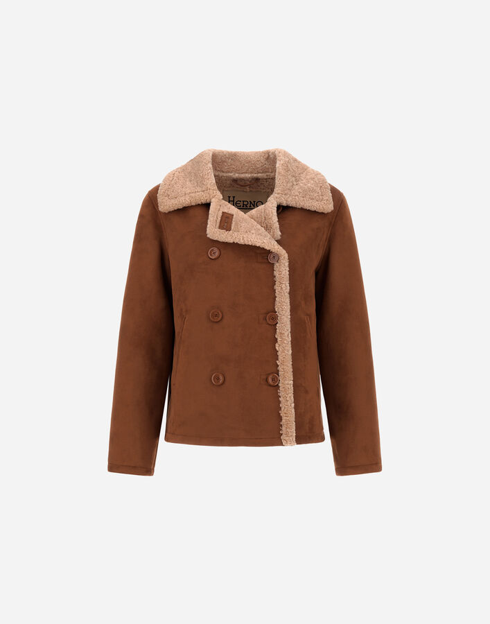 Herno SHEARLING-EFFECT PEA COAT  GC000604D127548012